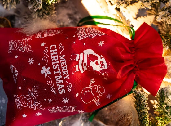 WOREK PREZENTY MIKOŁAJA świąteczny święta CZERWONY ZIELONY torebki 8szt