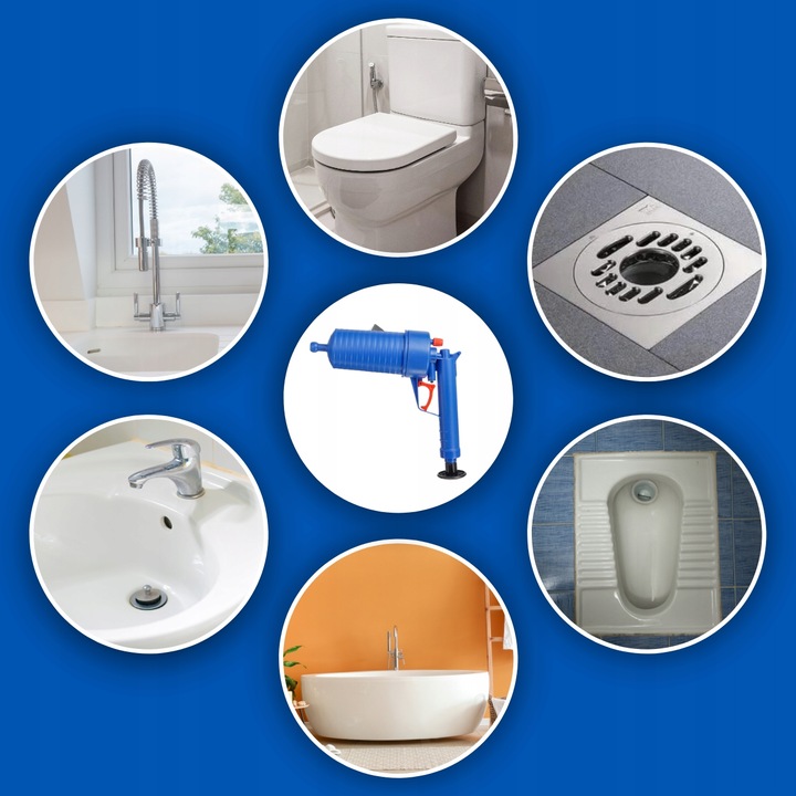 PISTOLET DO UDRAŻNIANIA RUR PRZEPYCHACZ WC TOALET ZLEWU KRET HYDRAULICZNY