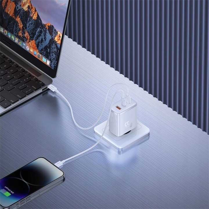 Ładowarka sieciowa Baseus USB-C USB 65W do telefonu, komputera / szybka