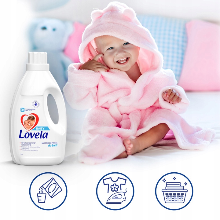 Lovela Zestaw Baby Mleczko hipoalergiczne do prania bieli i koloru 2x 4,5 L