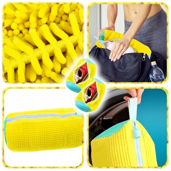 2SZT WOREK TORBA SIATKA DO PRANIA BUTÓW OBUWIA Z MIKROFIBRĄ OCHRONA