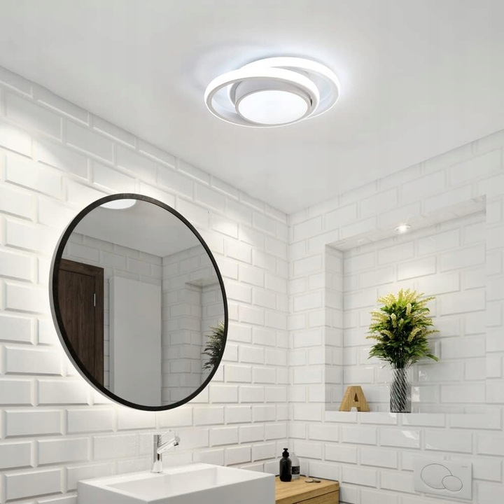 LAMPA SUFITOWA PLAFON LED OKRĄGŁY BIAŁY NOWOCZESNY DO SALONU 32W 6500K