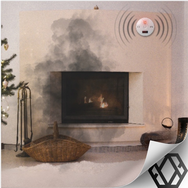 CZUJNIK CZADU TLENKU WĘGLA CO BEZPRZEWODOWY LCD DETEKTOR GŁOŚNY 85dB