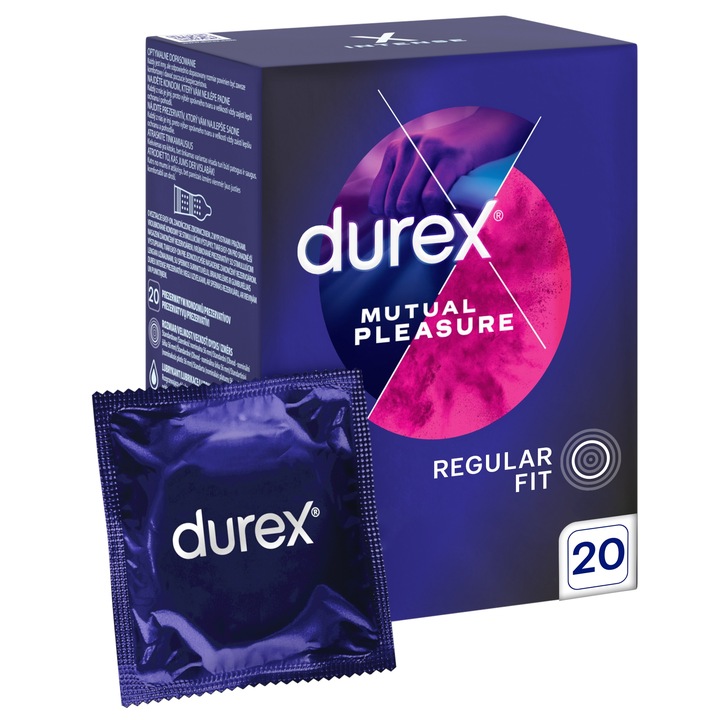 PREZERWATYWY Durex Mutual Pleasure Prążkowane Wypustki Z Lubrykantem