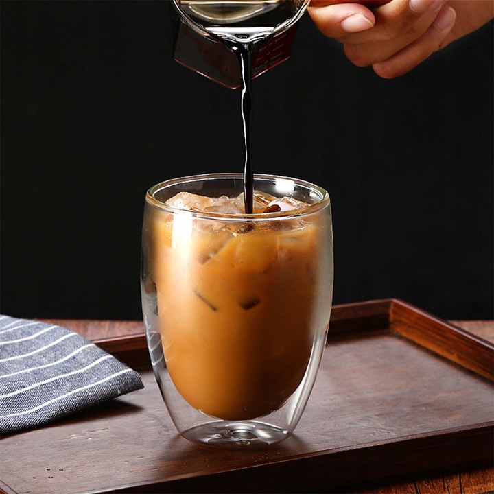 ZESTAW KOMPLET SZKLANEK TERMICZNYCH PODWÓJNE DNO DO NAPOJÓW 350 ML 6 EL