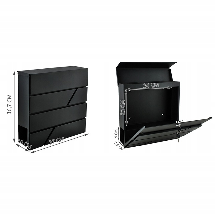 Skrzynka na Listy Pocztowa A4 Gazety Pocztę Duża Listowa do Domu