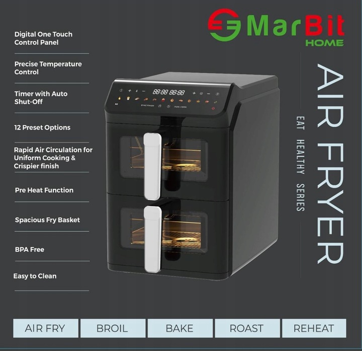 FRYTKOWNICA BEZTŁUSZCZOWA 2800W AIR FRYER 11L DUŻA XXL