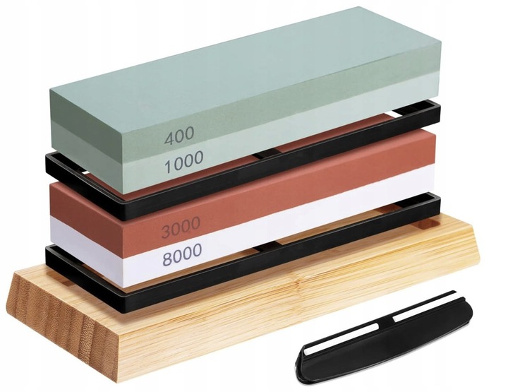 OSTRZAŁKA DO NOŻY KUCHENNYCH NOŻYCZEK KAMIEŃ WODNY ZESTAW DO OSTRZENI