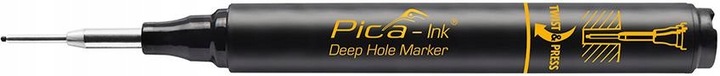 Pica Ink marker do głębokich otworów, Znacznik precyzyjny budowlany, Czarny