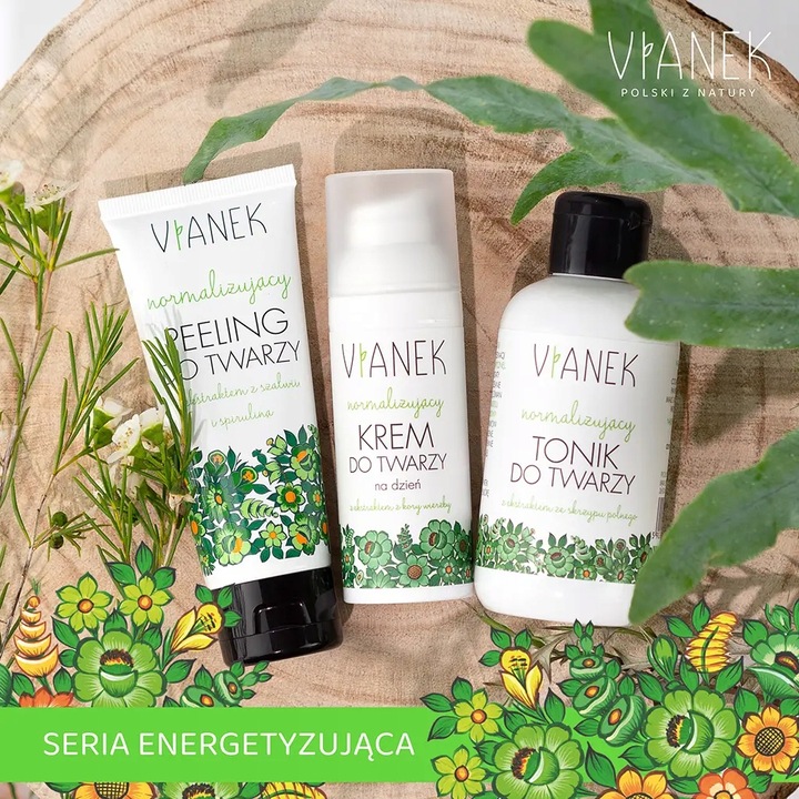 VIANEK Normalizujący Peeling do Twarzy z Korundem, Oczyszczenie 90g