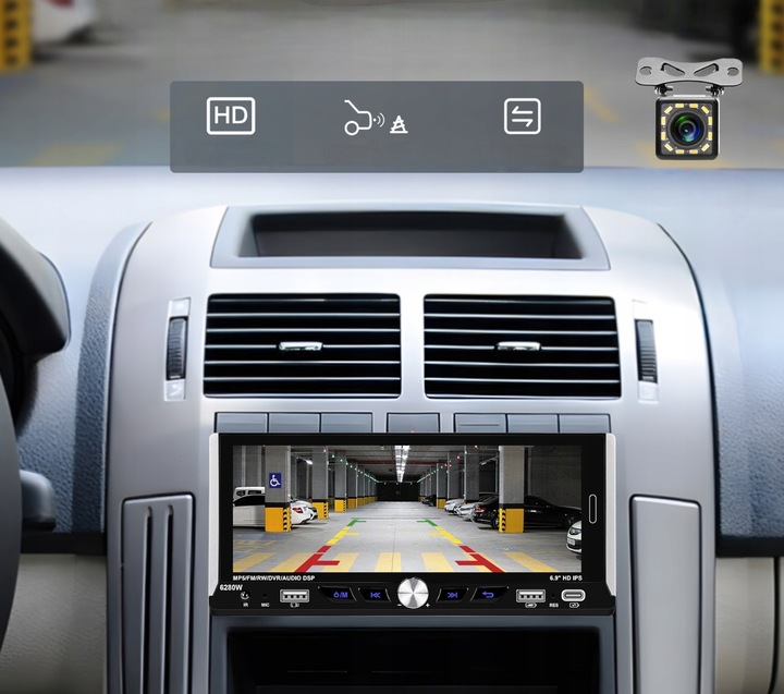 RADIO SAMOCHODOWE 1 DIN BEZPRZEWODOWY CARPLAY ANDROID AUTO MIRROR LINK