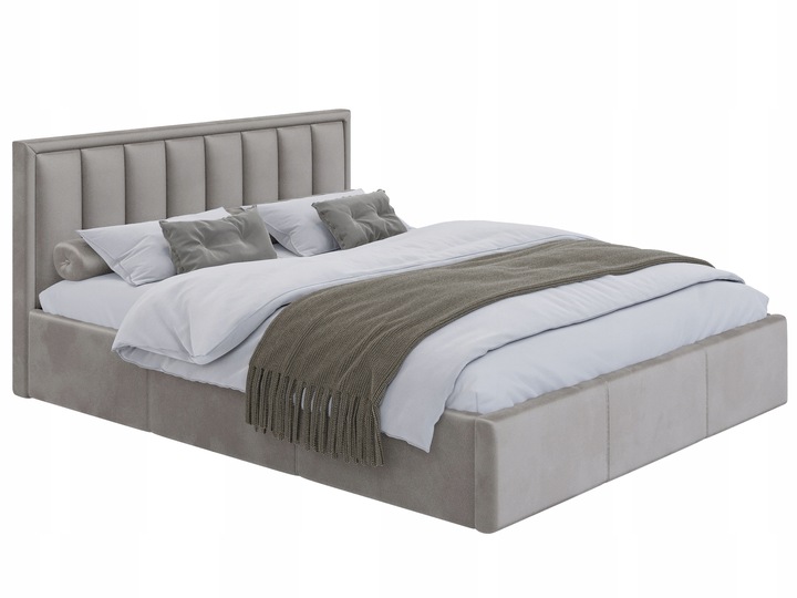 ŁOŻKO TAPICEROWANE MOON Z PODNOSZONYM STELAŻEM POJEMNIKIEM POŚCIEL