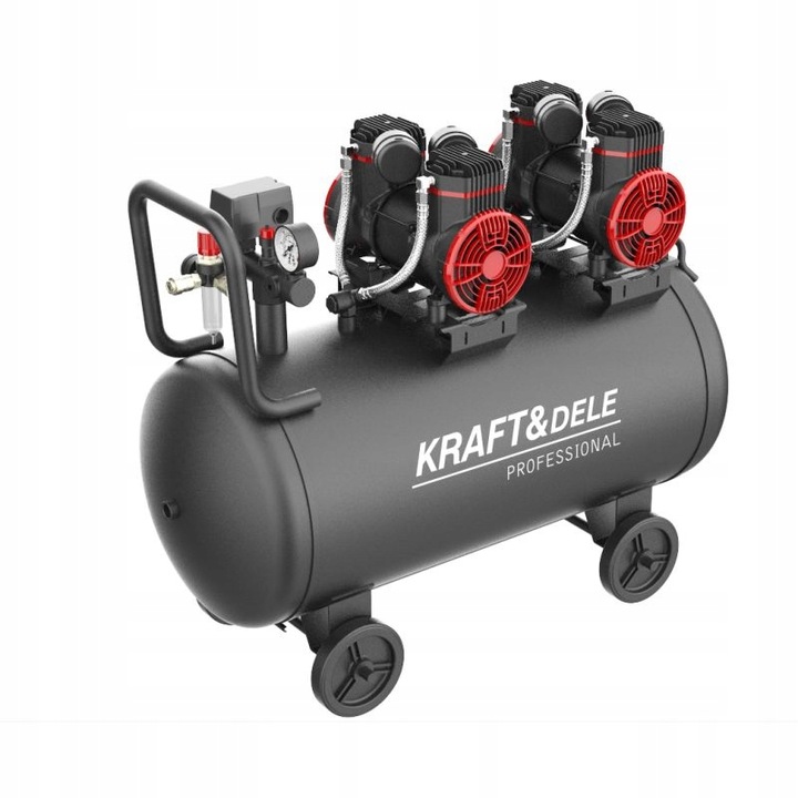 KOMPRESOR 100L CICHY BEZOLEJOWY 4 TŁOKI 2 POMPY SPREŻARKA 230V