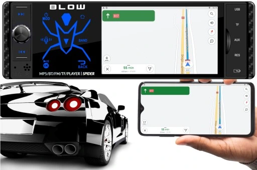 RADIO SAMOCHODOWE 1-DIN BLUETOOTH USB SD AUX DOTYK 4" MIKROFON PILOT ZESTAW