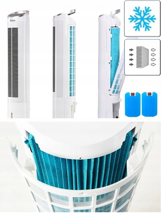 WENTYLATOR KLIMATOR KLIMATYZER 60W JONIZACJA KOLUMNOWY SMARTFON TUYA WI-FI