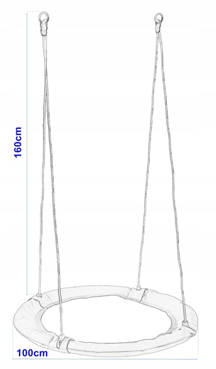 HUŚTAWKA OGRODOWA WISZĄCA BOCIANIE GNIAZDO DLA DZIECI WYTRZYMAŁA XXL