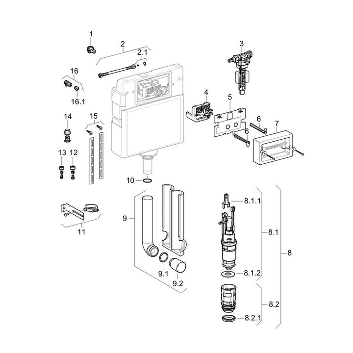 Geberit zawór napełniający do spłuczek podtynkowych typ 383 240.700.00.5