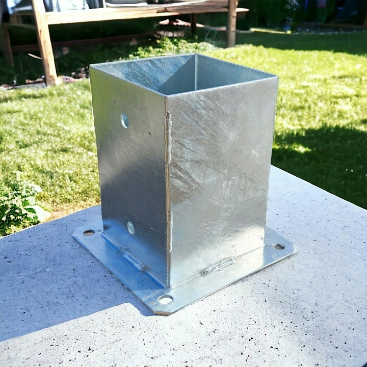 PODSTAWA SŁUPA PRZYKRĘCANA 100 x100 mm WSPORNIK KOTWA 10x10 cm MOCNA GRUBA