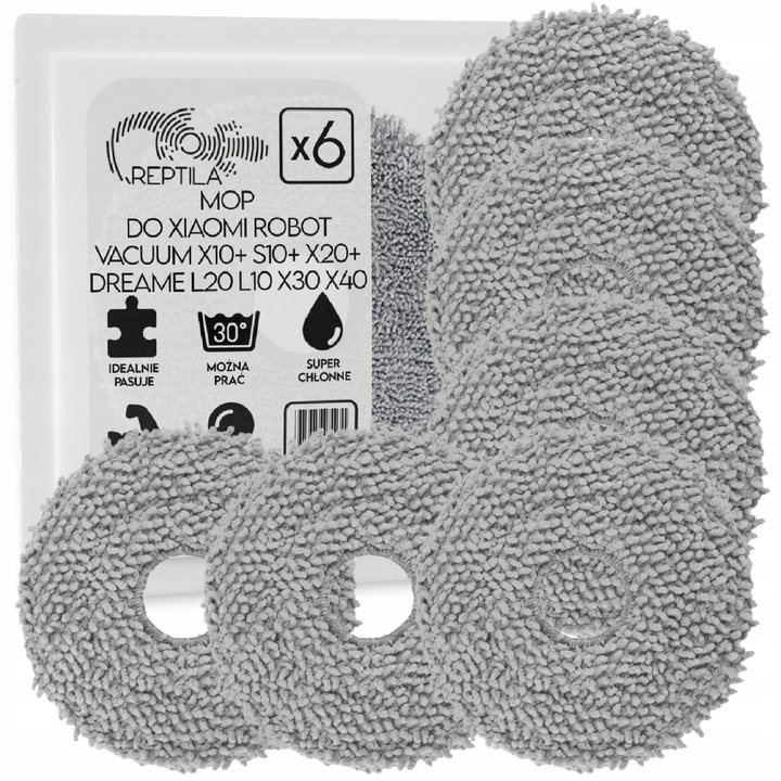 6x Ściereczki MOP DO XIAOMI X10+ X20+ S10+ DREAME L10 L20 L40 X40