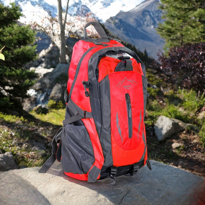 PLECAK TURYSTYCZNY 40L WYCIECZKOWY TREKKINGOWY PODRÓŻNY W GÓRY CZERWONY