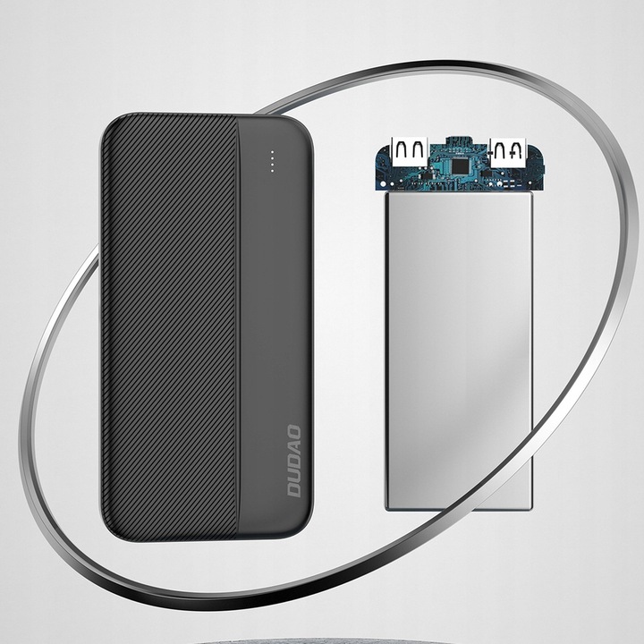 POWERBANK 10000 mAh POWER BANK 2x USB-A 5V/2A BIAŁY PORTY USB C MICRO USB