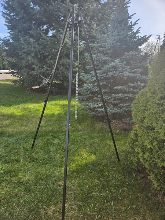 TRÓJNÓG 210 CM OGRODOWY GRILL OGNISKOWY OGROMNY