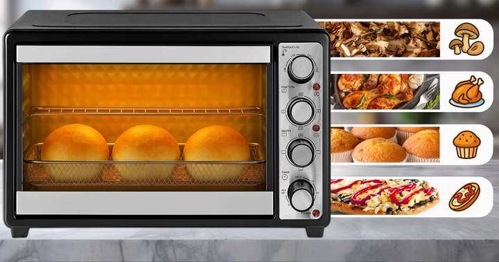 PIEKARNIK ELEKTRYCZNY WOLNOSTOJĄCY Z TERMOOBIEGIEM 45L ROŻNO DUŻY