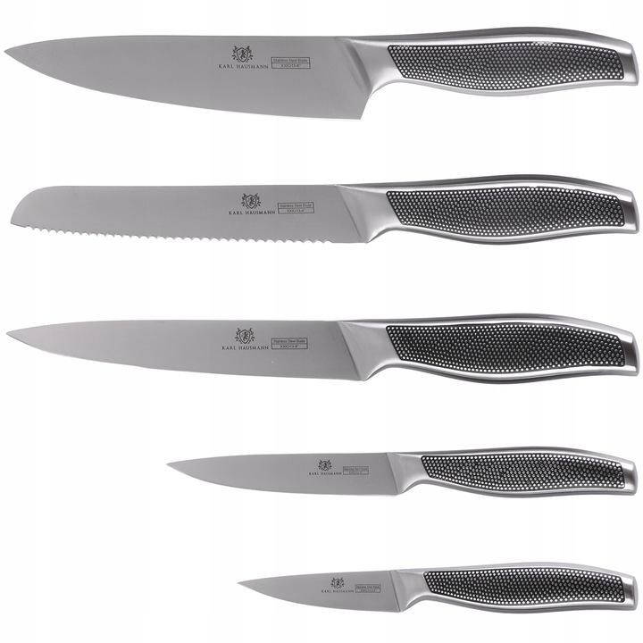 ZESTAW KOMPLET 5 noży kuchennych STALOWE OSTRE NOŻE nóż szefa kuchni STAL