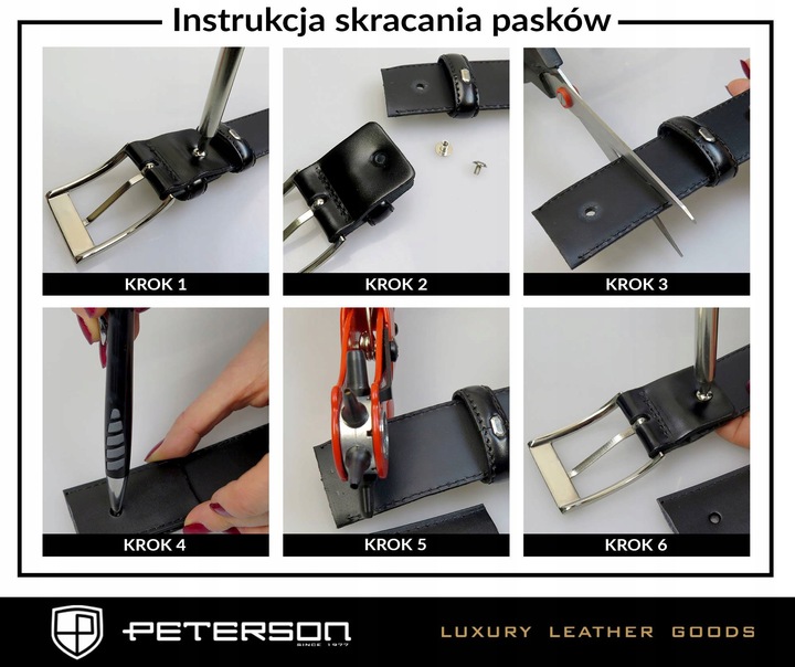 PETERSON pasek do spodni męski klasyczny prezent