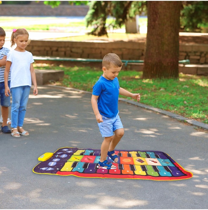 OGROMNA MATA MUZYCZNA DO TAŃCZENIA EDUKACYJNA INTERAKTYWNA GRA 140 X 70 CM