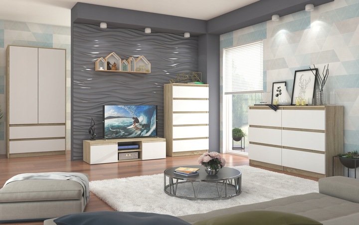 Szafa garderoba 90cm 2drzwi 2szuflad antracyt mix artisan B-9TIP