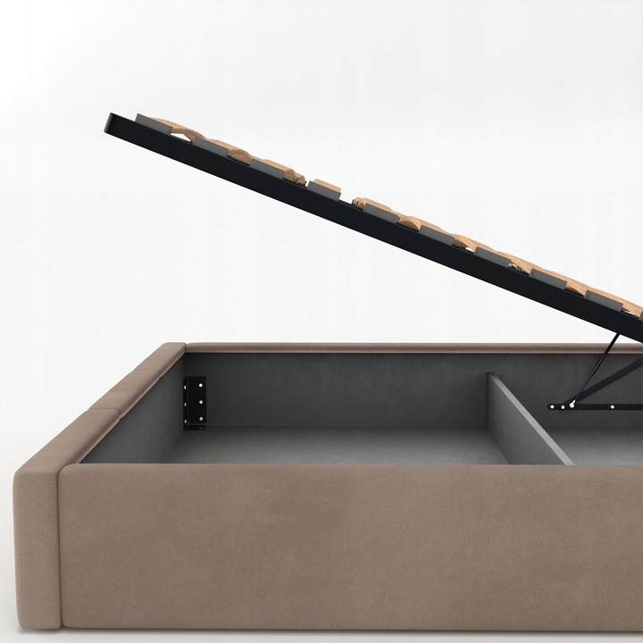 ŁÓŻKO TAPICEROWANE DO SYPIALNI 140x200 ŁÓŻKO PODWÓJNE Z POJEMNIKIEM