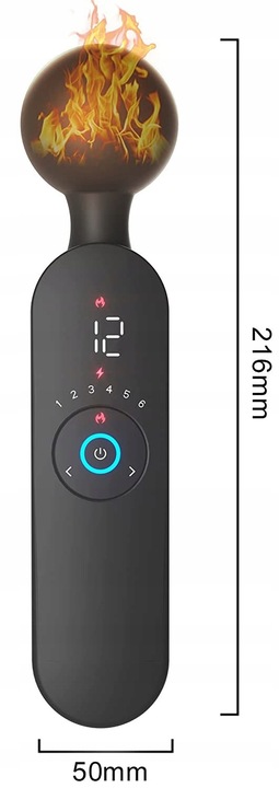 MASAŻER ŁECHTACZKI MAGIC WAND 12 FUNKCJI LCD GRZANIE, ORGAZM