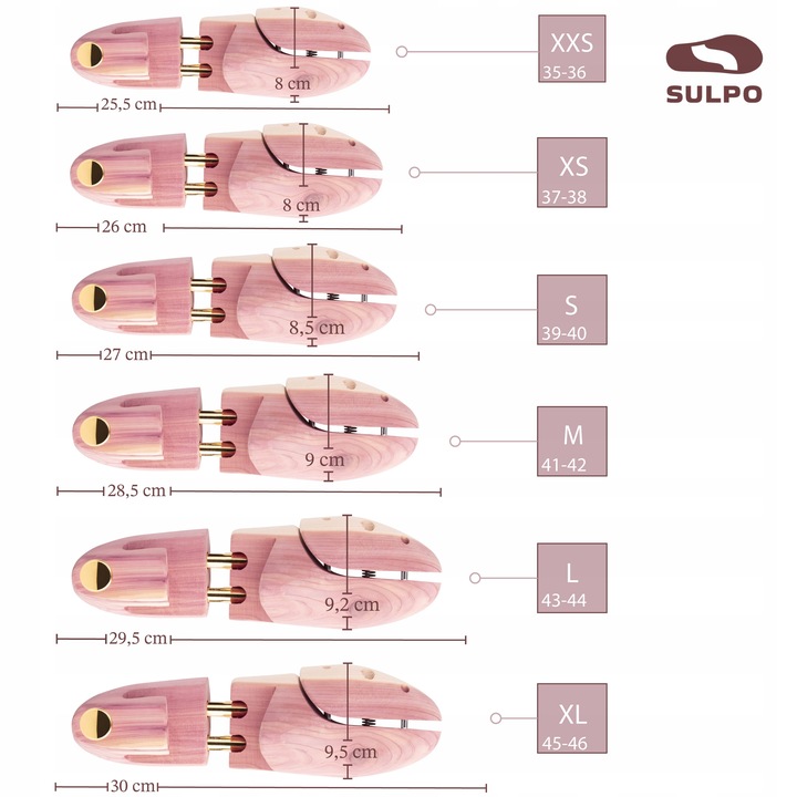 Prawidła cedrowe do rozciągania obuwia drewniana + łyżka do butów ZESTAW