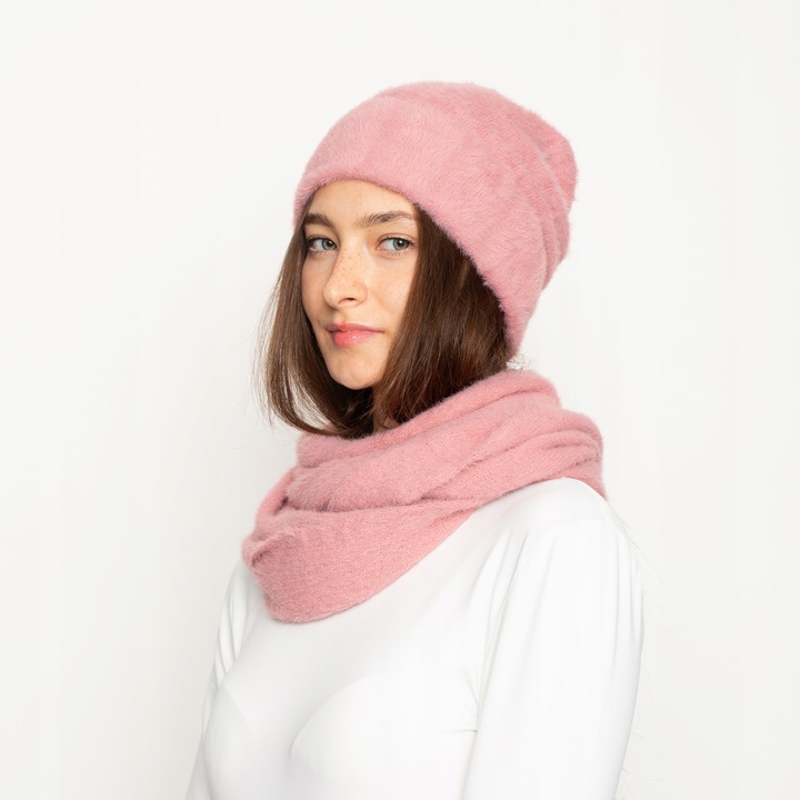 ALPAKA komplet CZAPKA WYWIJANA + KOMIN