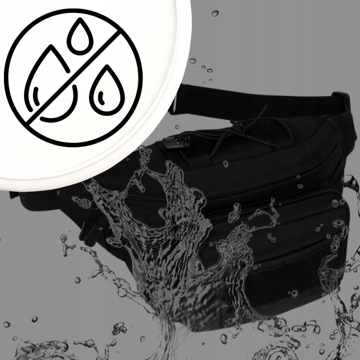 NERKA SASZETKA MĘSKA CZARNA WOJSKOWA biodrówka DUŻA POJEMNA TAKTYCZNA TORBA