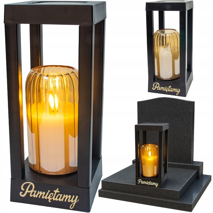 Solarny znicz LED STATUETKA NA CMENTARZ GRÓB DUŻA wieczna lampka na baterie