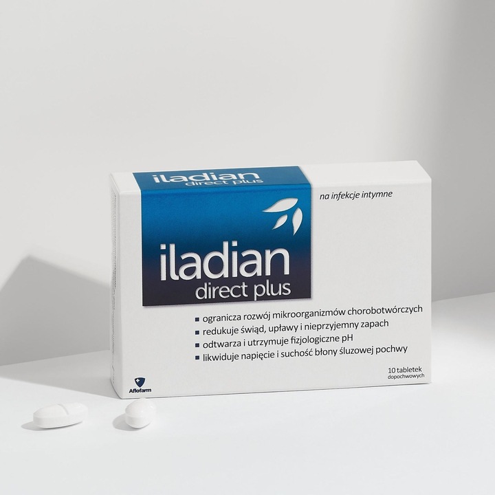 Iladian Direct Plus tabletki dopochwowe wsparcie przy infekcjach 10 tabl.