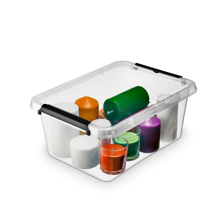 Pojemnik Plastikowy Przeźroczysty z Pokrywą 12,5L Pudełko Pudło