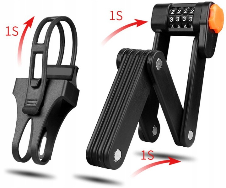 ZAPIĘCIE ROWEROWE DO ROWERU SKŁADANE BLOKADA SZYFR UTWARDZANA STAL