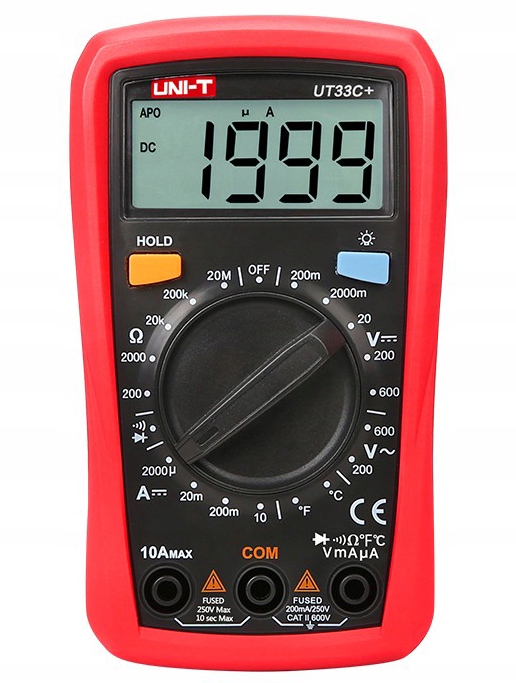 PROFESJONALNY MIERNIK CYFROWY MULTIMETR PRĄDU NAPIĘCIA LCD UNI-T UT33C+