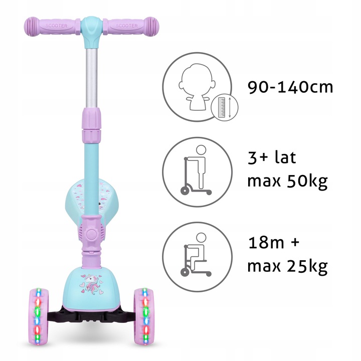 Hulajnoga balansowa 2w1 Kidwell Rimba jeździk LED