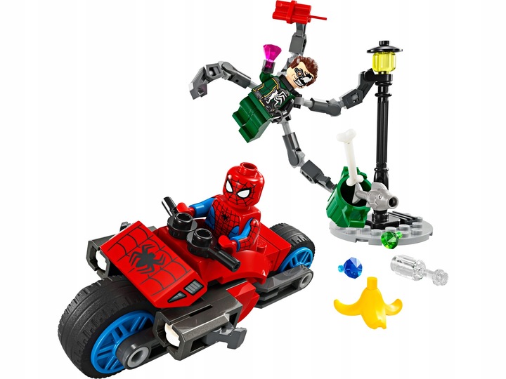 LEGO MARVEL 76275 POŚCIG NA MOTOCYKLU SPIDER MAN VS DOC OCK zestaw klocków