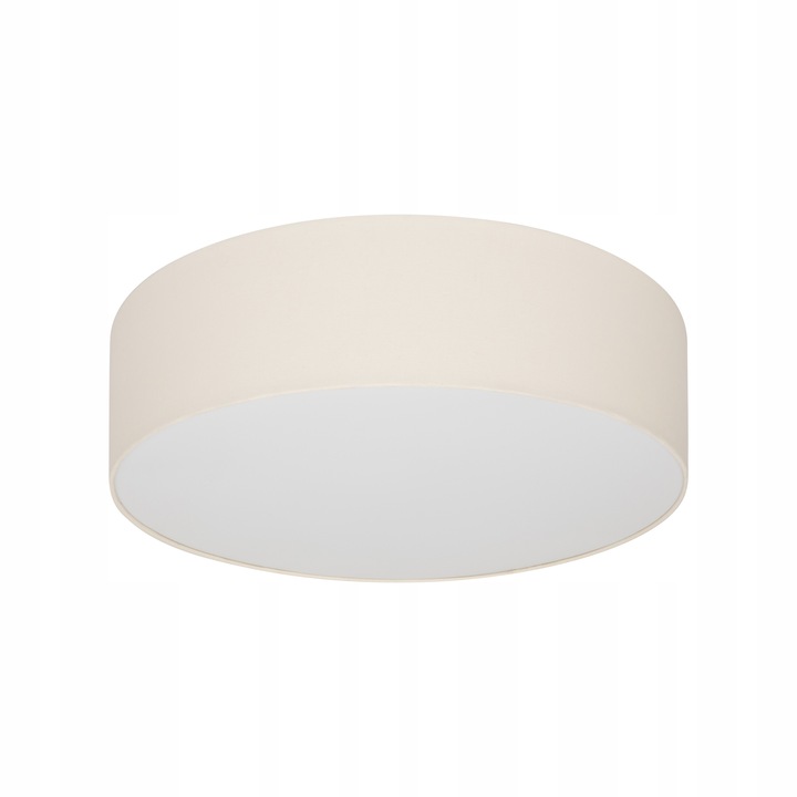 Plafon kremowy ecru duży 50cm abażur tkanina plexi 3xE27 do sypialni