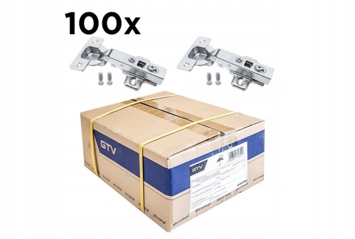 Zawias meblowy prosty nakładany CICHY DOMYK 110° GTV-HC Eurowkręty 100