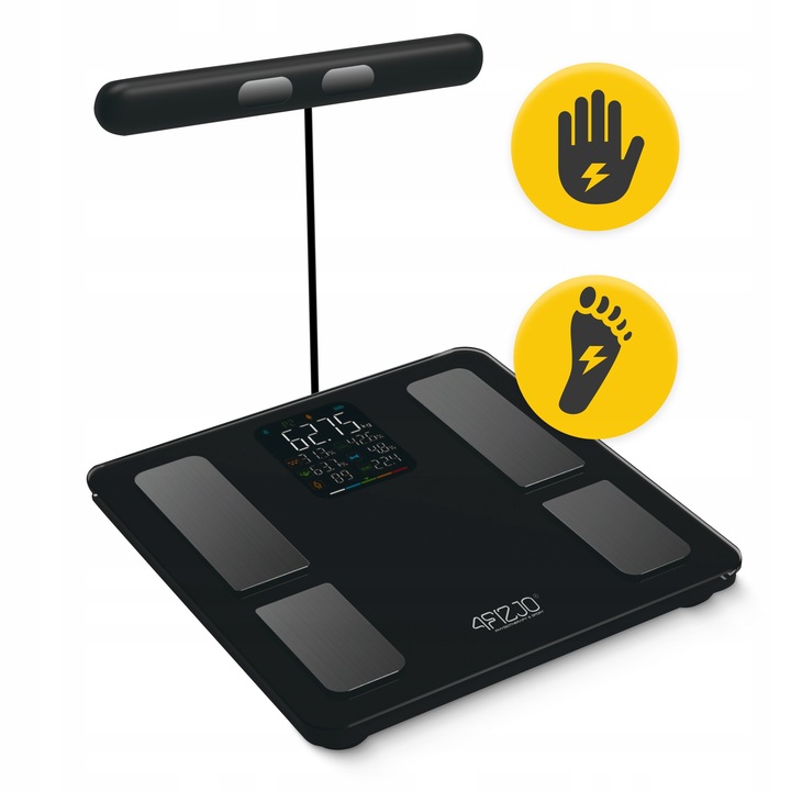 WAGA ŁAZIENKOWA ANALITYCZNA ELEKTRONICZNA POMIAR TŁUSZCZU BMI SZKLANA SMART