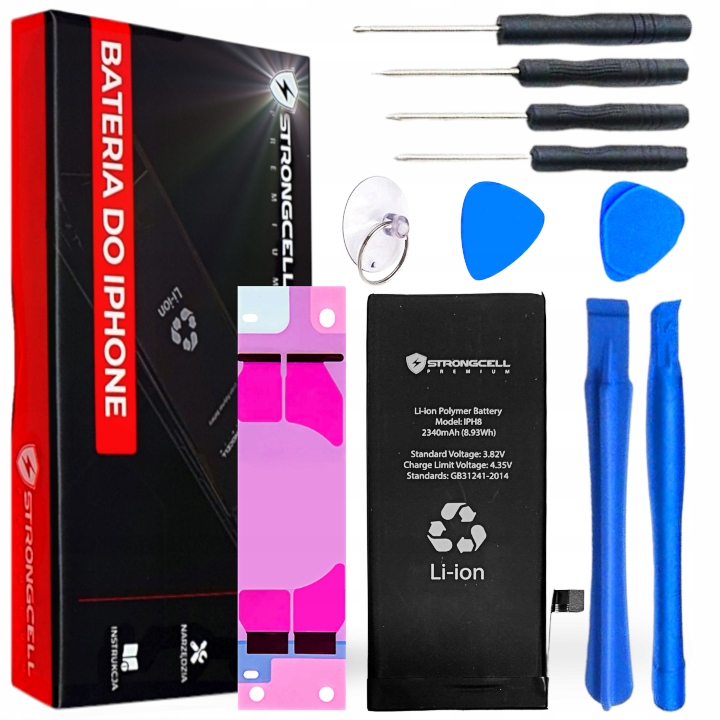 Bateria iPhone 8, A1863, A1905, A1906 Większa Pojemność STRONGCELL ŚWIEŻA