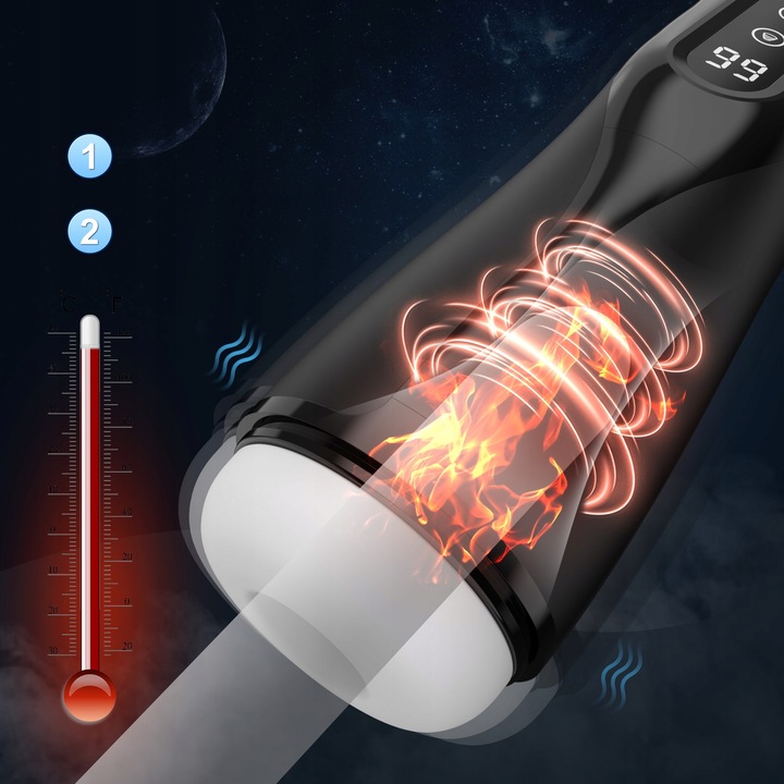 Automatyczne masturbator meski z funkcją ssania, wibracji, ogrzewania