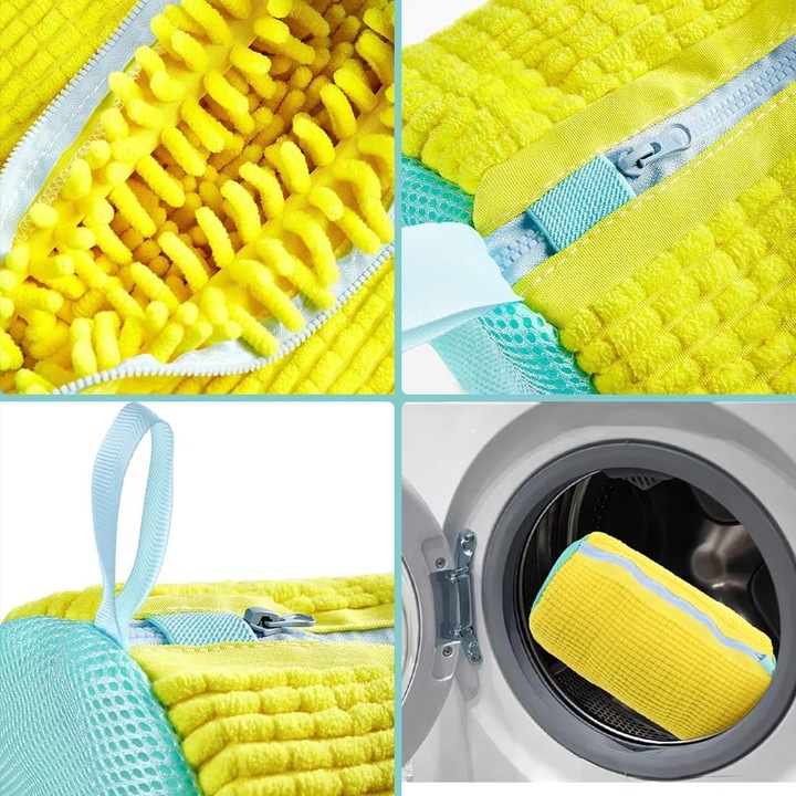 2X WOREK DO PRANIA BUTÓW OBUWIA DO PRALKI Z MIKROFIBRY ŻÓŁTE ZESTAW 2szt