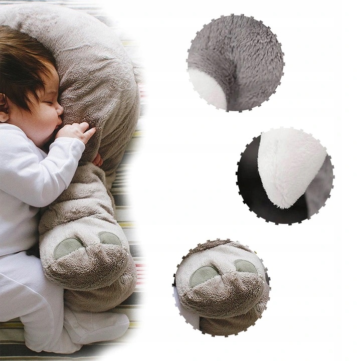 DUŻA PODUSZKA SŁOŃ MASKOTKA PRZYTULANKA PLUSZOWY MIŚ PREZENT DZIECKA JASIEK